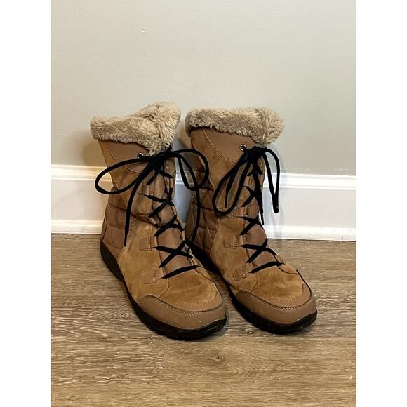 Columbia Women's Ice Maiden II Waterproof Winter Boot 7.5 Brown Faux Fur EUC‎ - Picture 1 of 9